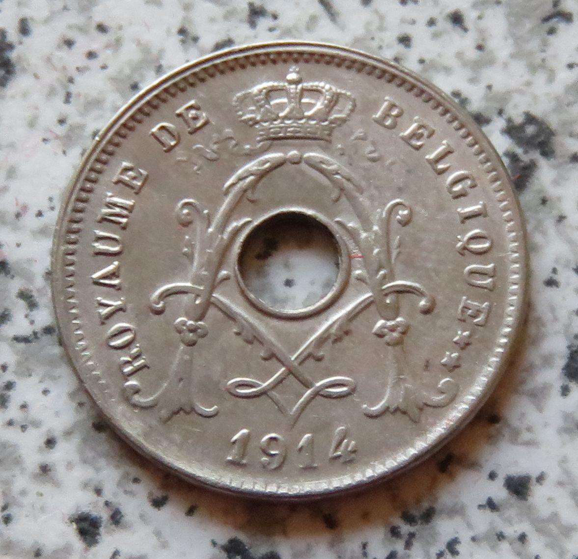  Belgien 5 Centimes 1914, französisch, besser   