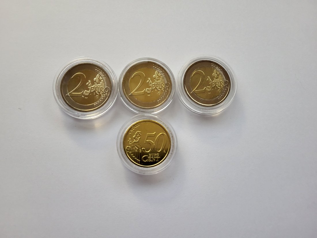  2 Euro 50 Cent Lot Vatikan Österreich Spittalgold9800 (5342   