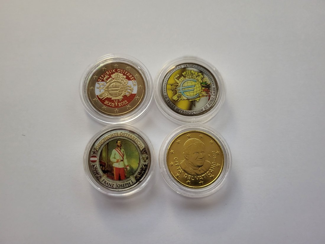  2 Euro 50 Cent Lot Vatikan Österreich Spittalgold9800 (5342   