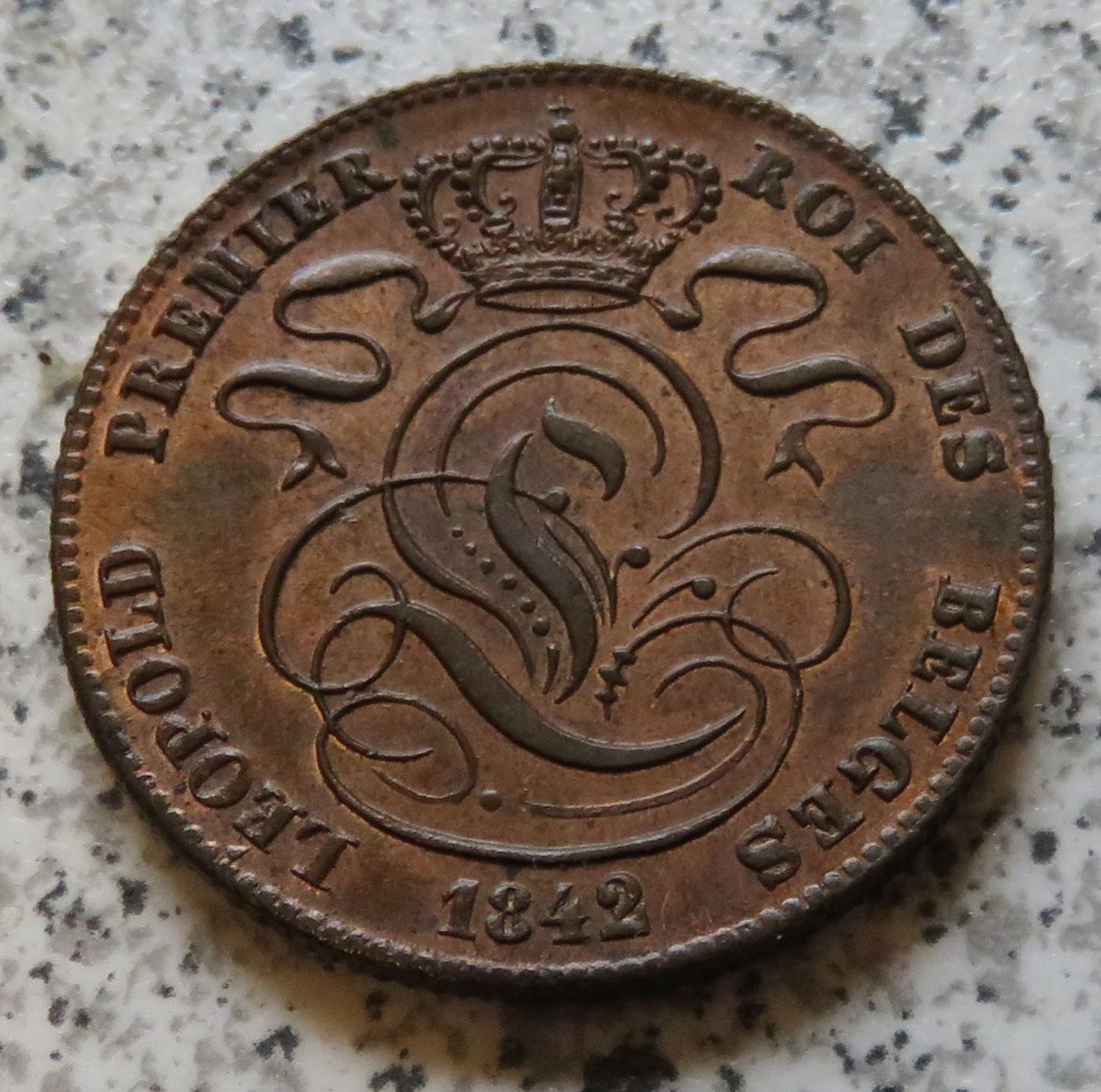  Belgien 5 Centimes 1842, Erhaltung   