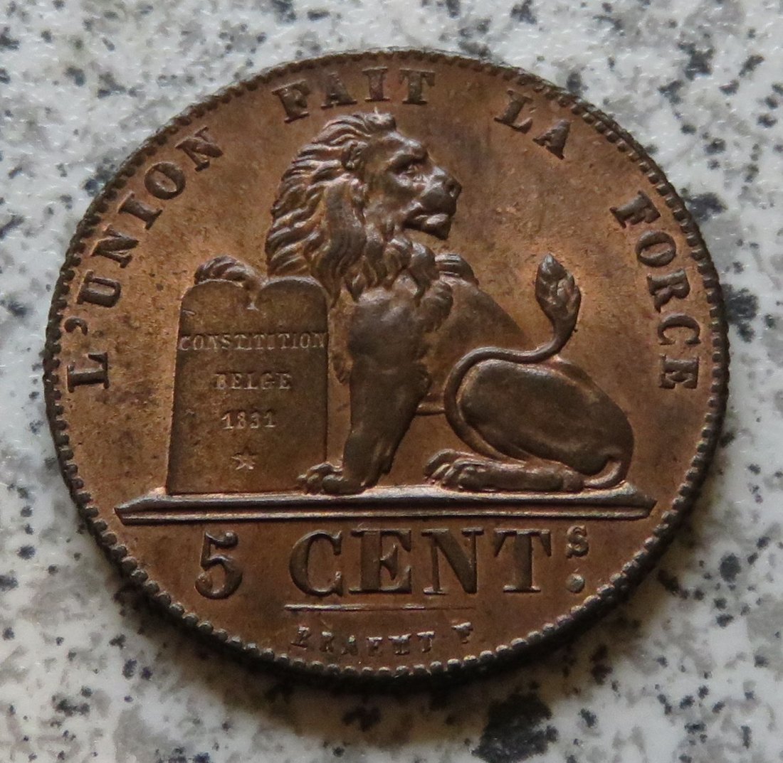  Belgien 5 Centimes 1842, Erhaltung   