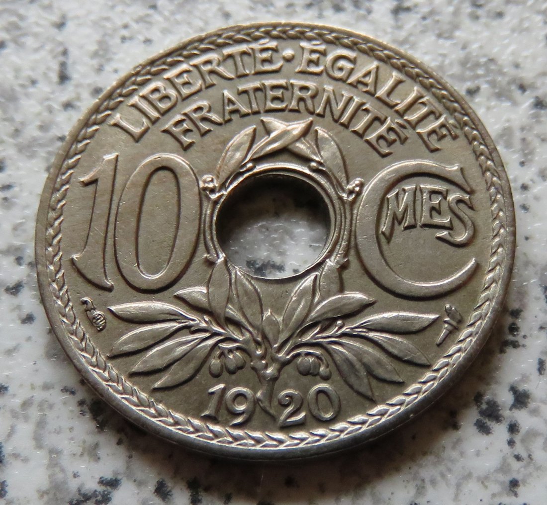  Frankreich 10 Centimes 1920, besser   