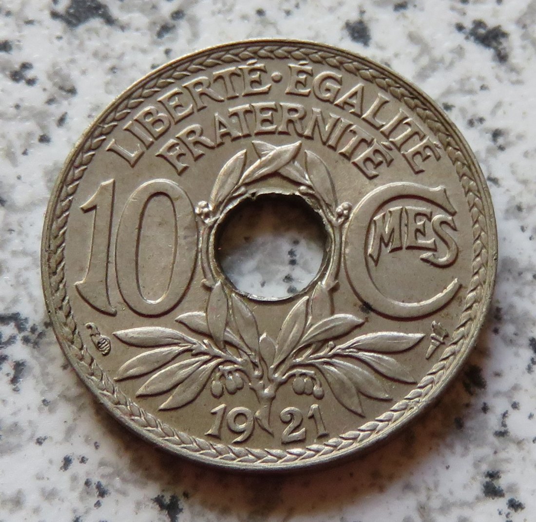  Frankreich 10 Centimes 1921, besser   