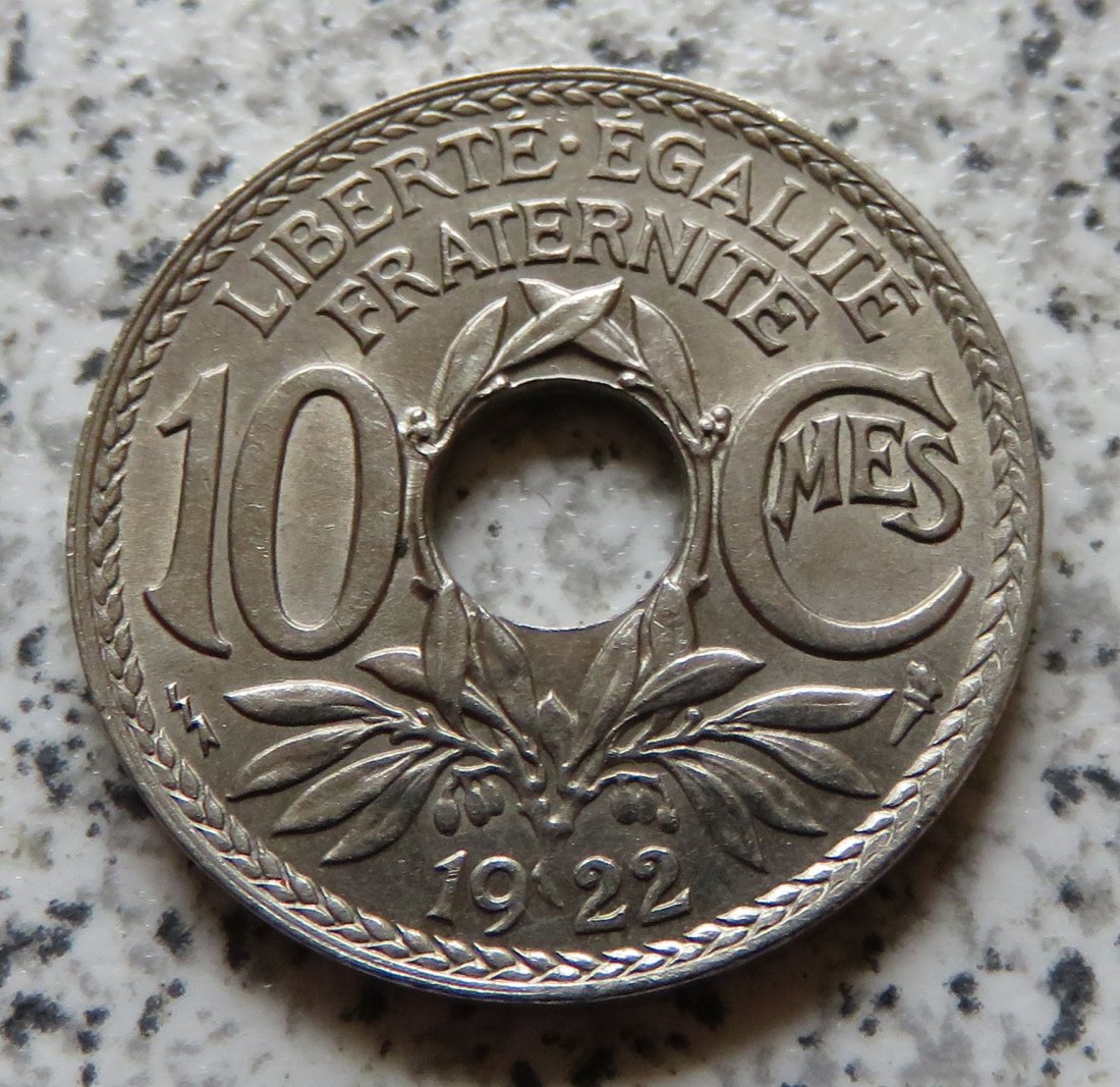  Frankreich 10 Centimes 1922, besser   