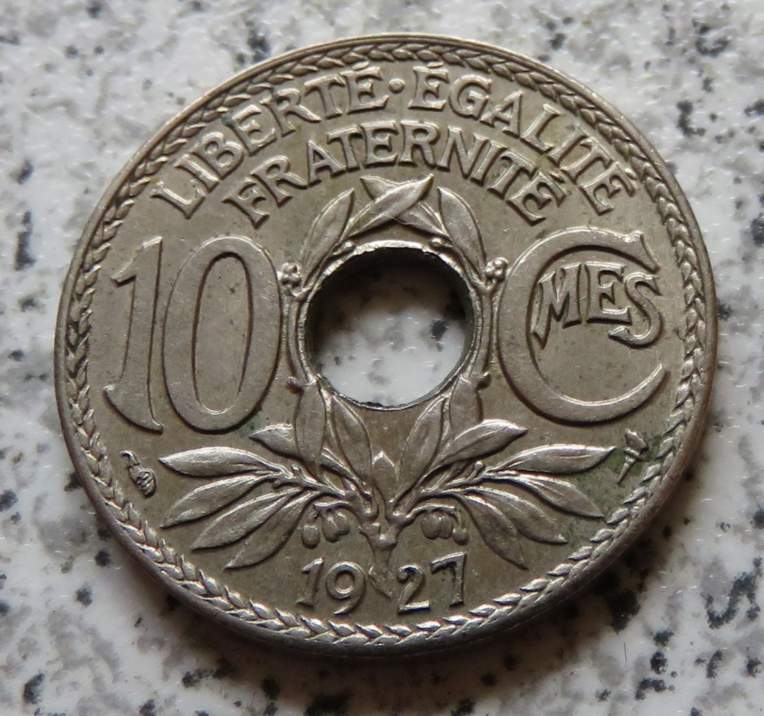  Frankreich 10 Centimes 1927, besser   