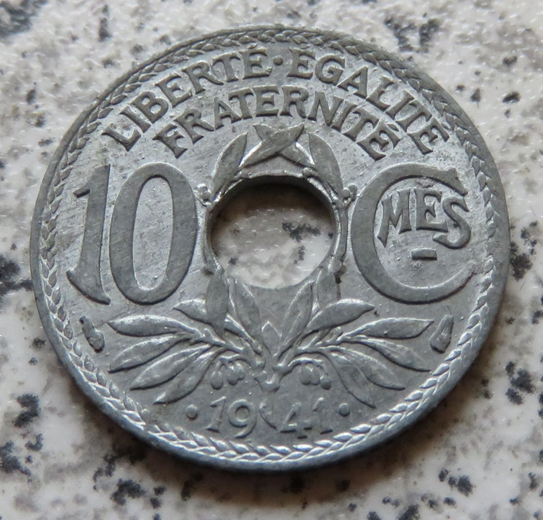  Frankreich 10 Centimes .1941., KM 897, besser   