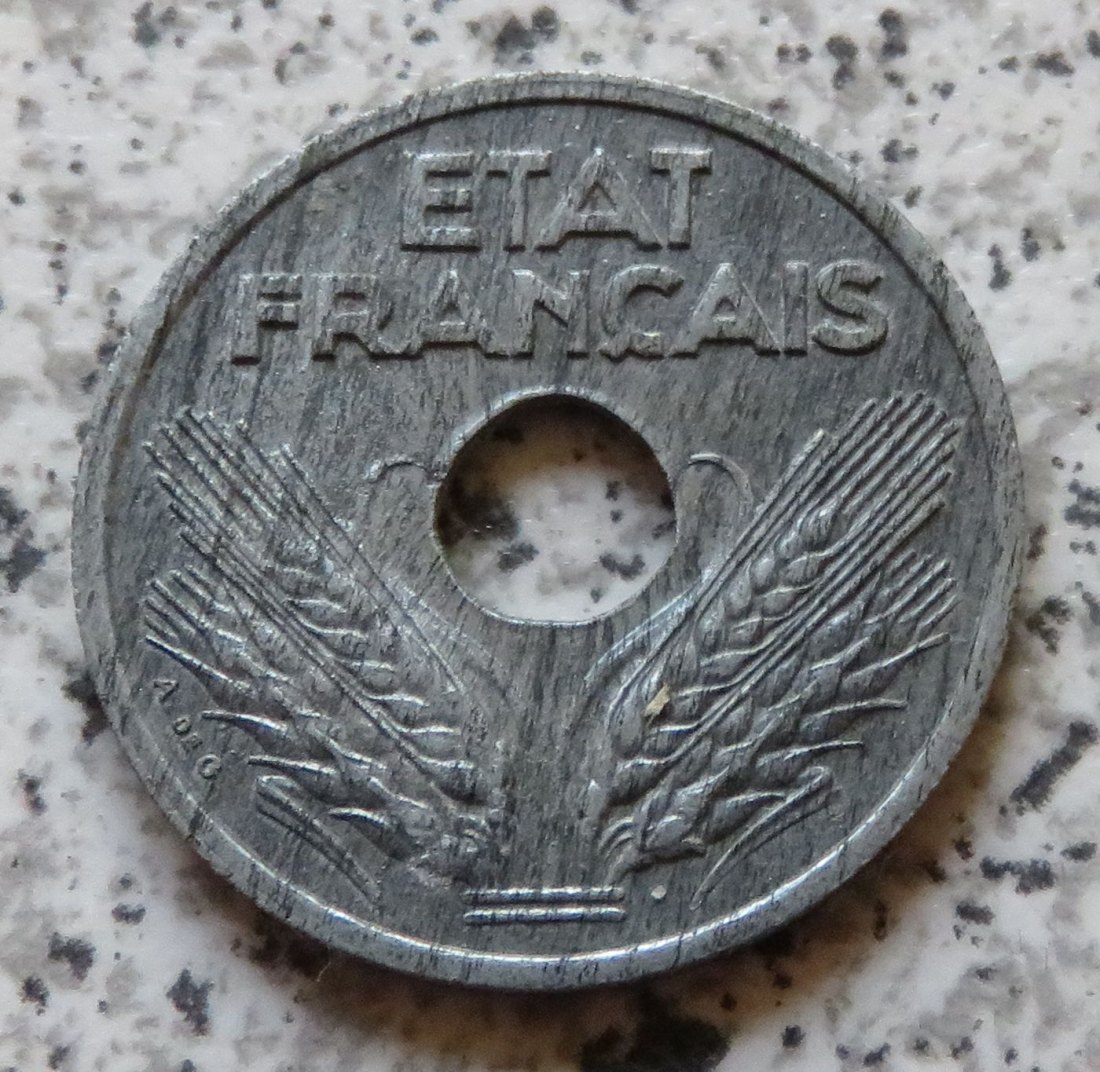  Frankreich 10 Centimes 1942, KM 898, besser   