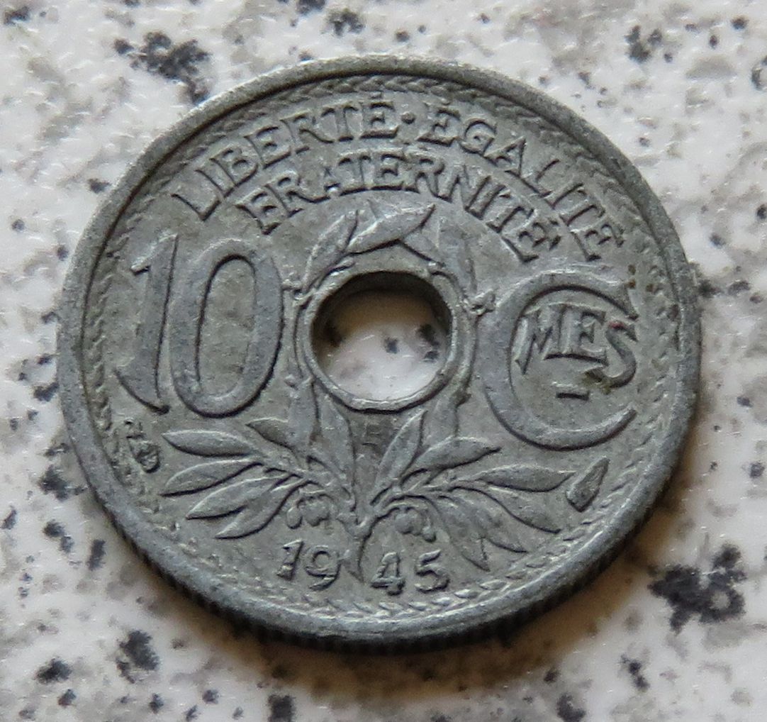  Frankreich 10 Centimes 1945, KM 906.1   