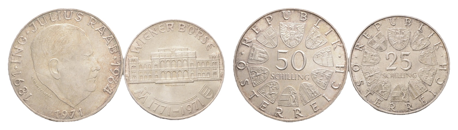  Österreich; 2 Kleinmünzen 1971   