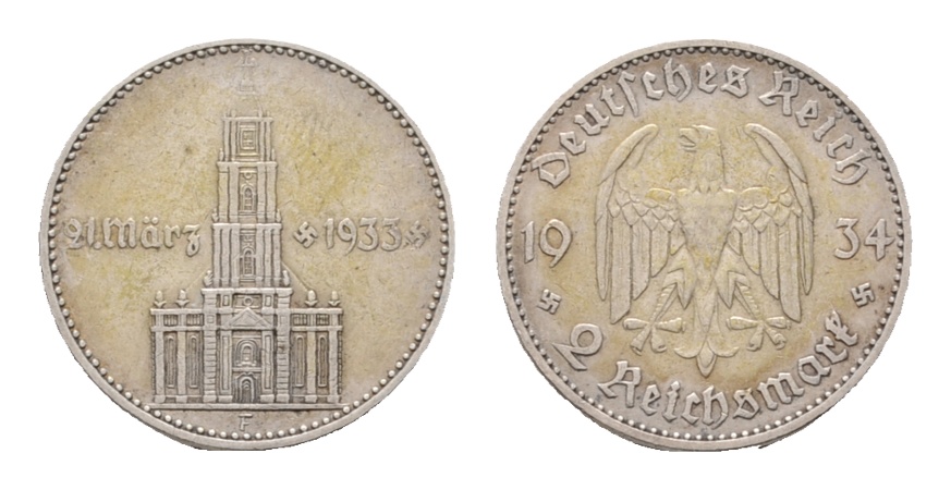  Drittes Reich; 2 Reichsmark 1934   