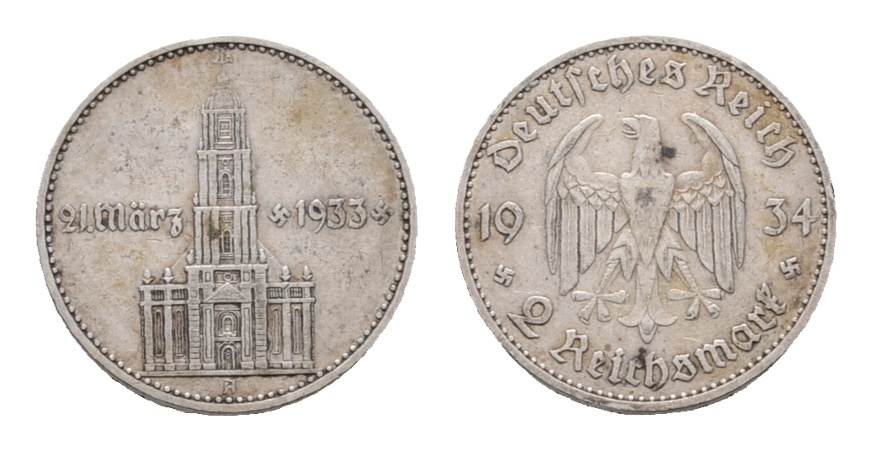  Drittes Reich; 2 Reichsmark 1934   