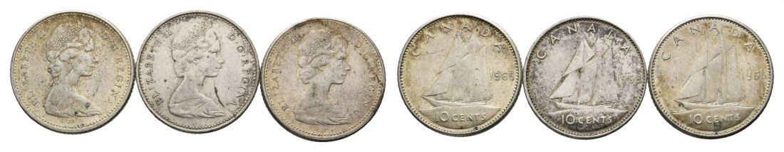  Canada; 3x 10 Cents   