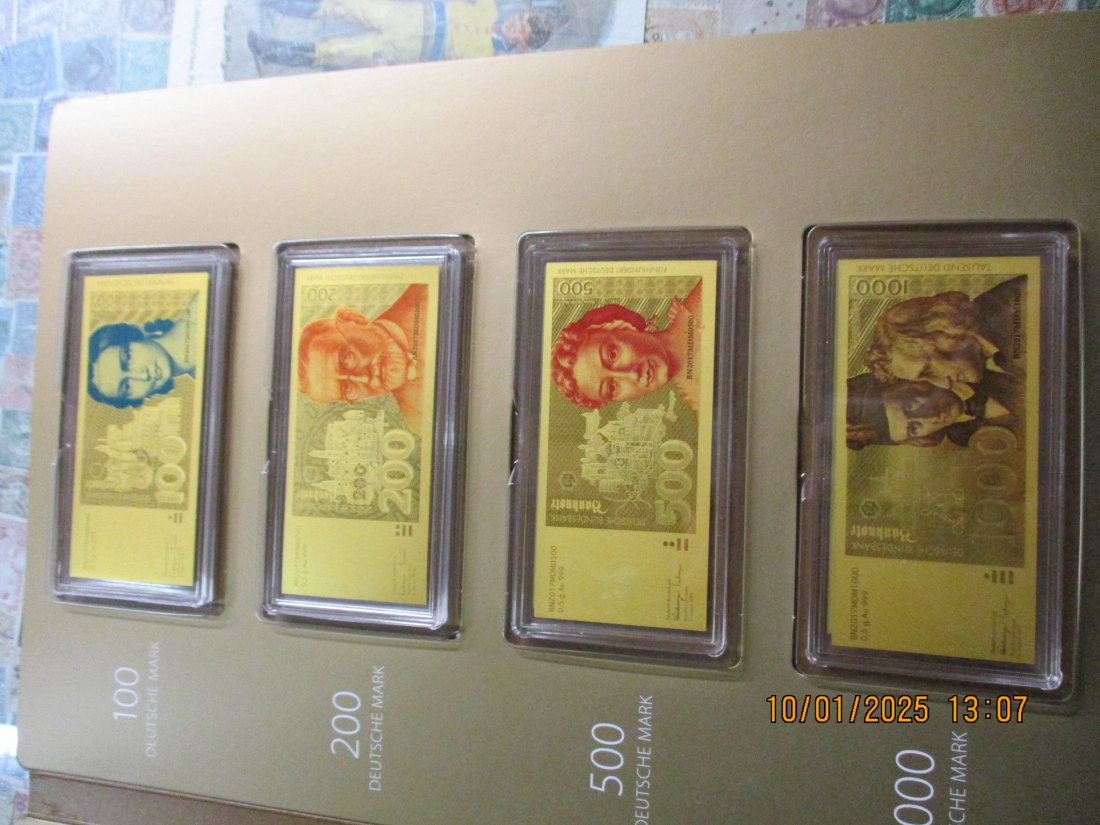  Die DM - Mark Banknoten in Reinstem Gold 999er Gold Gewicht 4g - 1100005   