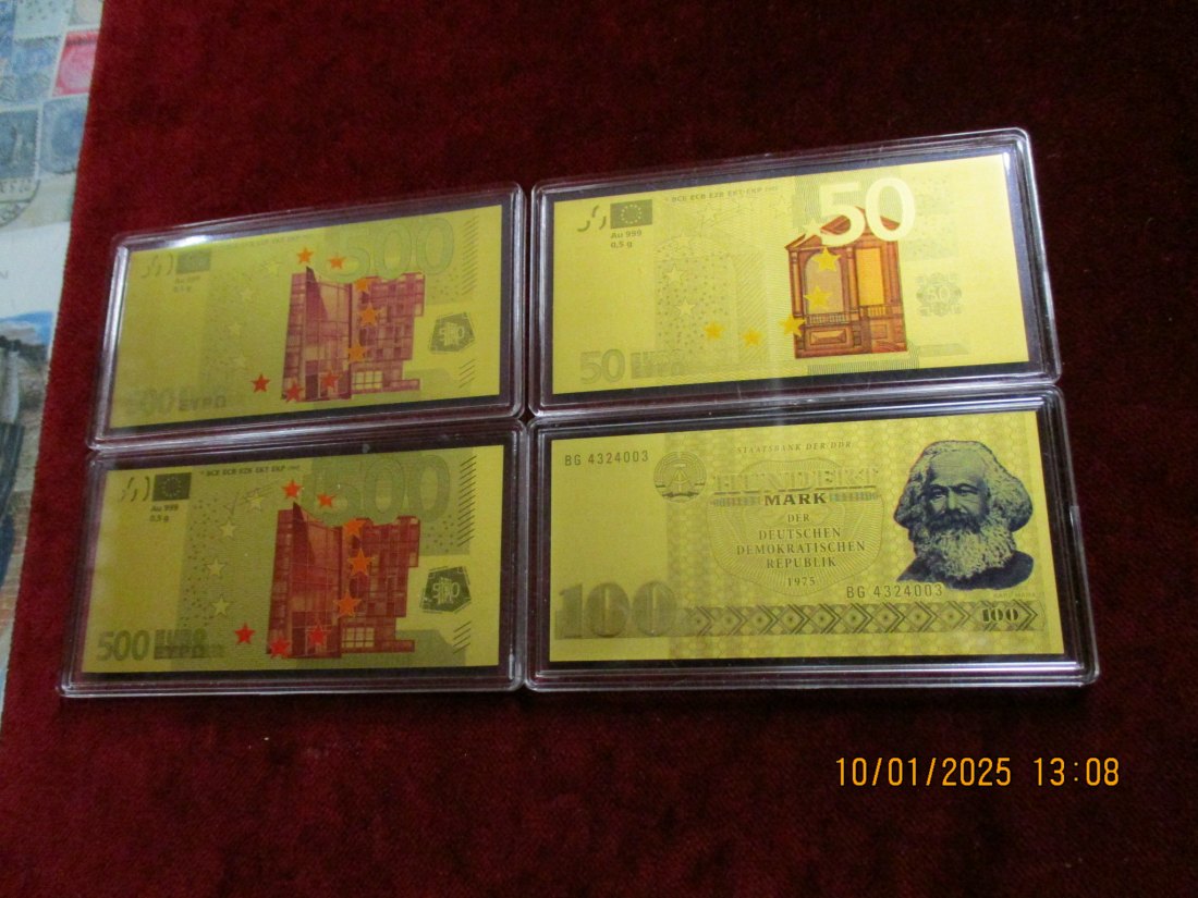  4 DM - Mark Banknoten in Reinstem Gold 999er Gold Gewicht 2g - 1100005 /L1   