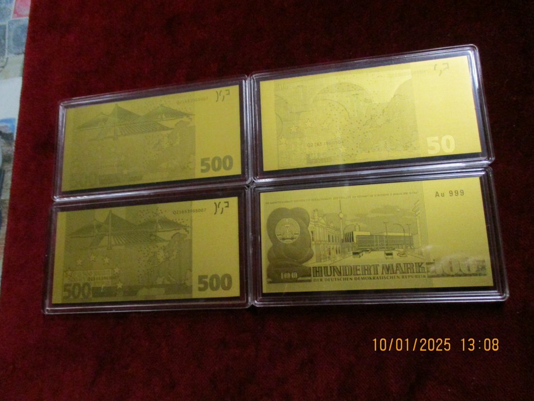  4 DM - Mark Banknoten in Reinstem Gold 999er Gold Gewicht 2g - 1100005 /L1   