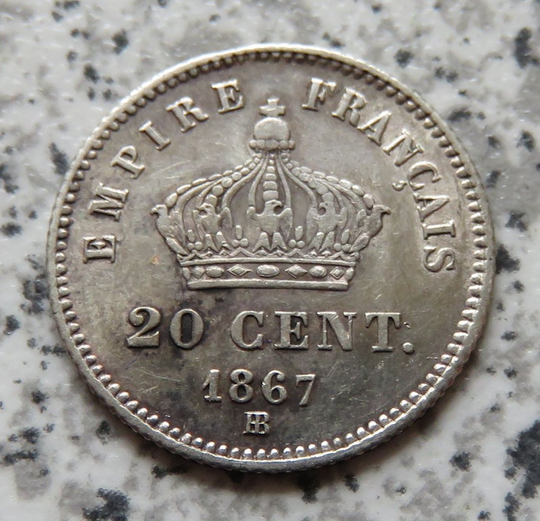  Frankreich 20 Centimes 1867 BB   