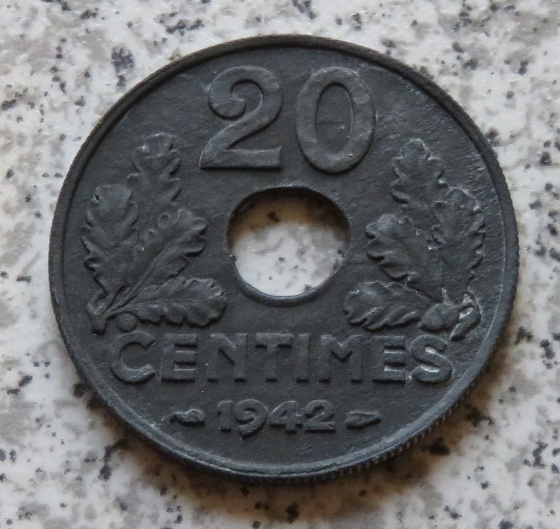  Frankreich 20 Centimes 1942, KM 900.1   