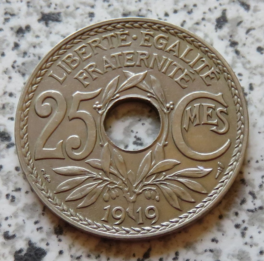  Frankreich 25 Centimes 1919, Erhaltung   