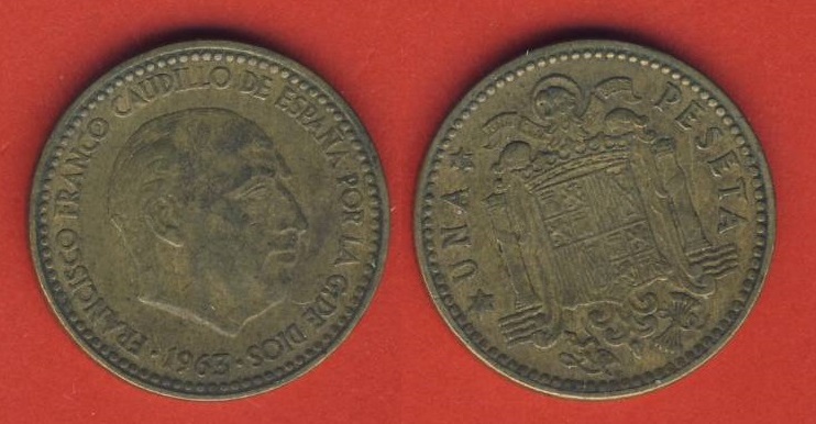  Spanien 1 Peseta 1963 (* 64)   