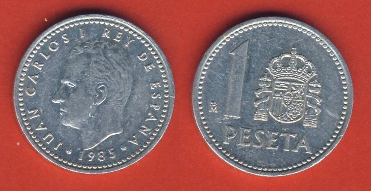  Spanien 1 Peseta 1985 Alu   