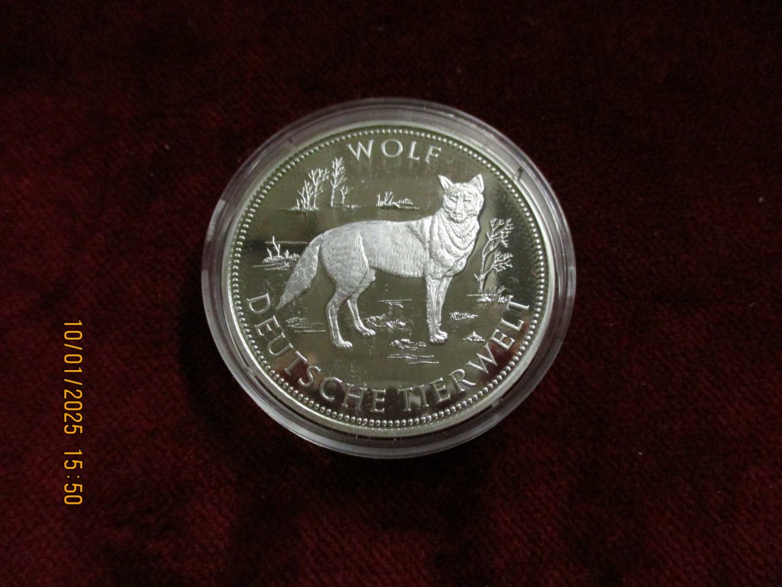  Deutsche Tierwelt Silber - Medaille 999er Silber - Gewicht 20g Wolf -1100034   