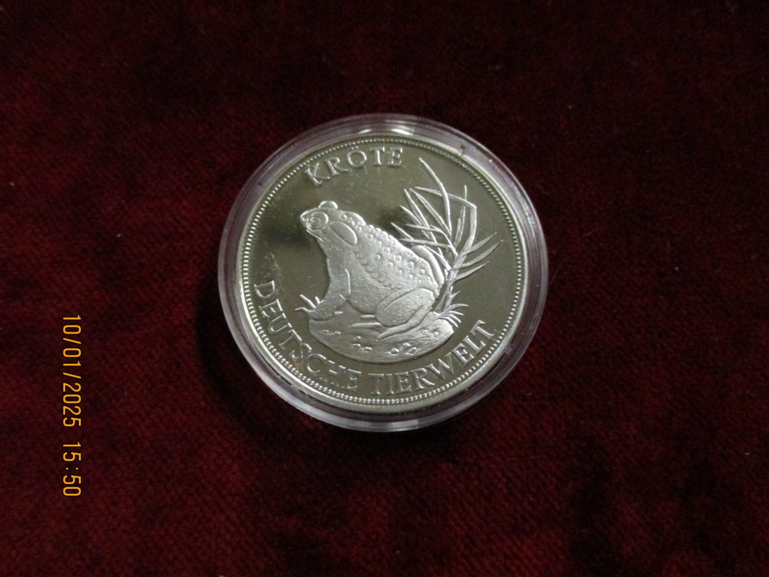  Deutsche Tierwelt Silber - Medaille 999er Silber - Gewicht 20g Kröte -1100034   