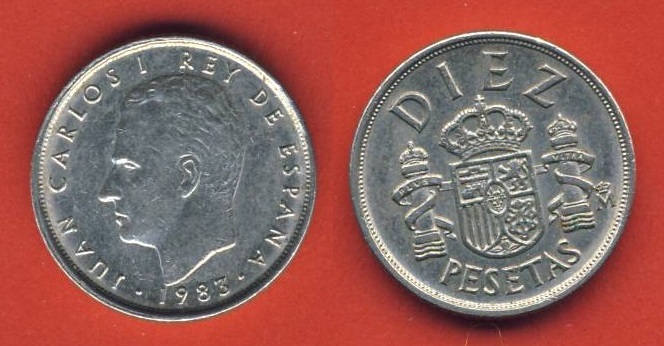  Spanien 10 Diez Pesetas 1983   