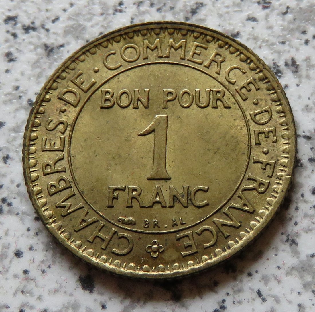  Frankreich 1 Franc 1923, Erhaltung   