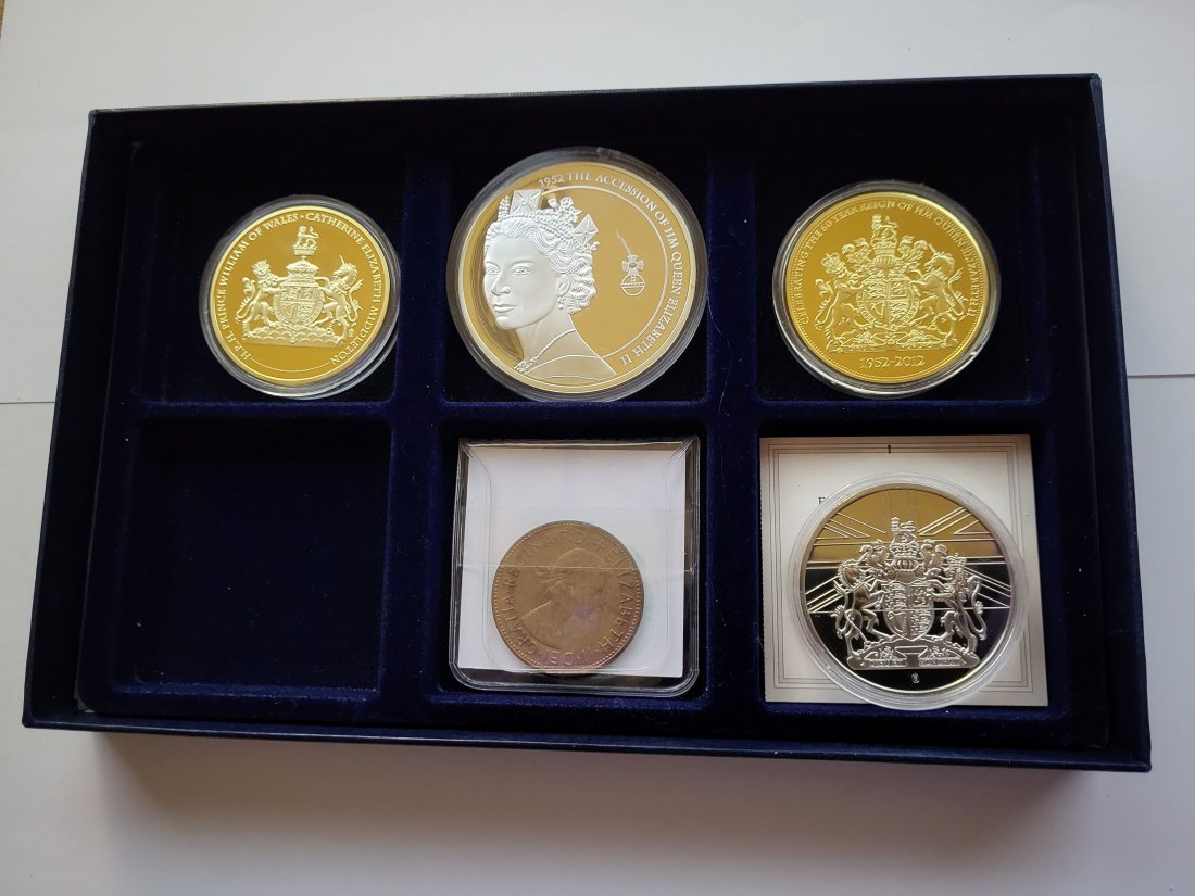  Medaille Queen William & Kate Sir Edmund Hillary 5 Stk. Großbritannien England Spittalgold9800 (00   