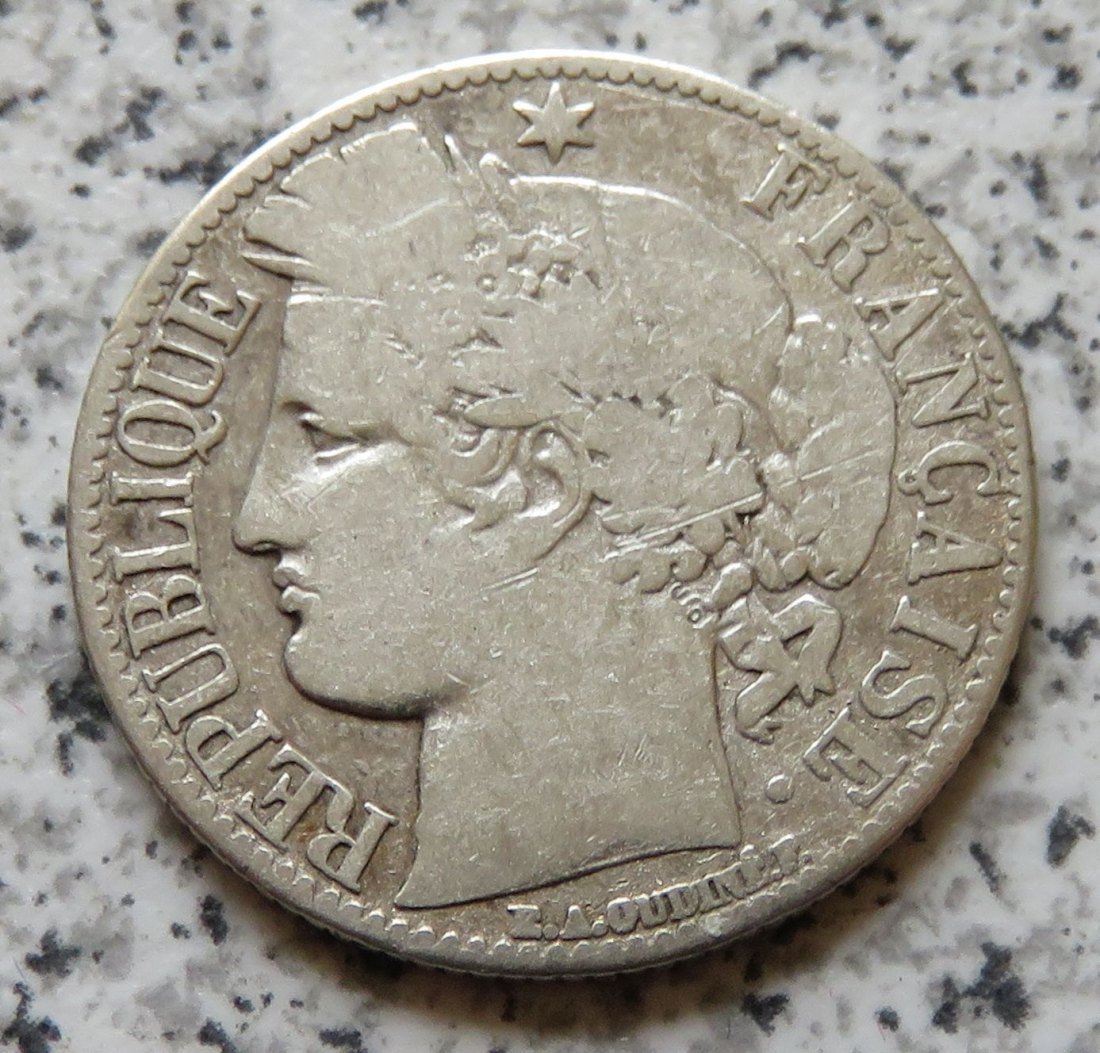  Frankreich 1 Franc 1872 A, Belegstück   