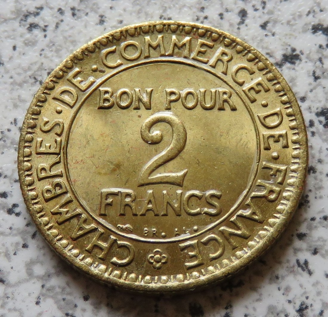  Frankreich 2 Francs 1921, Erhaltung   