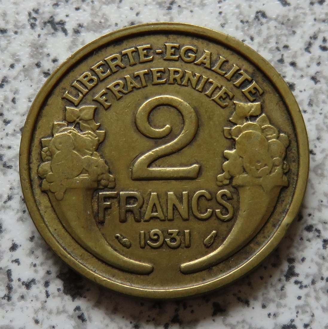  Frankreich 2 Francs 1931, besserer Jahrgang   