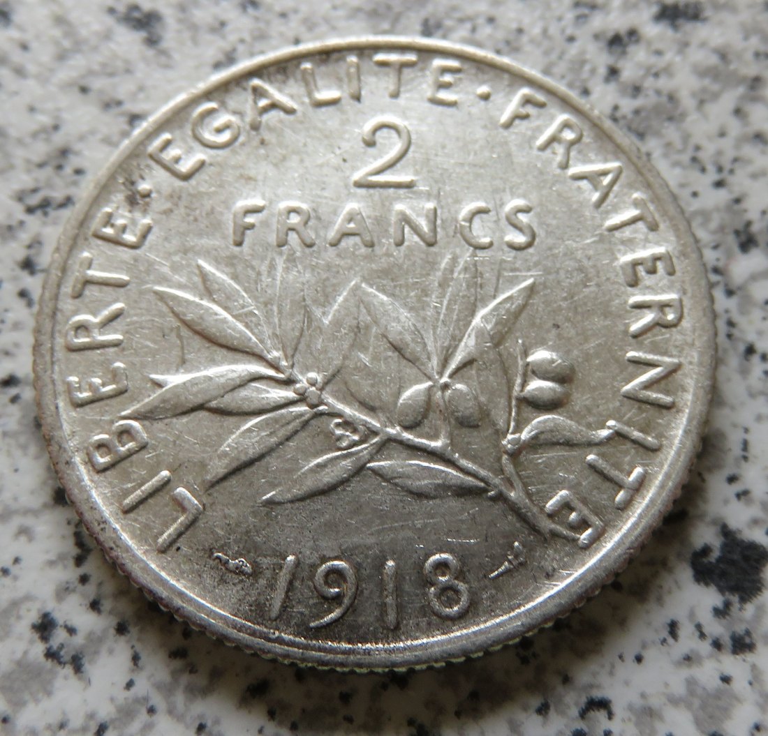  Frankreich 2 Francs 1918   