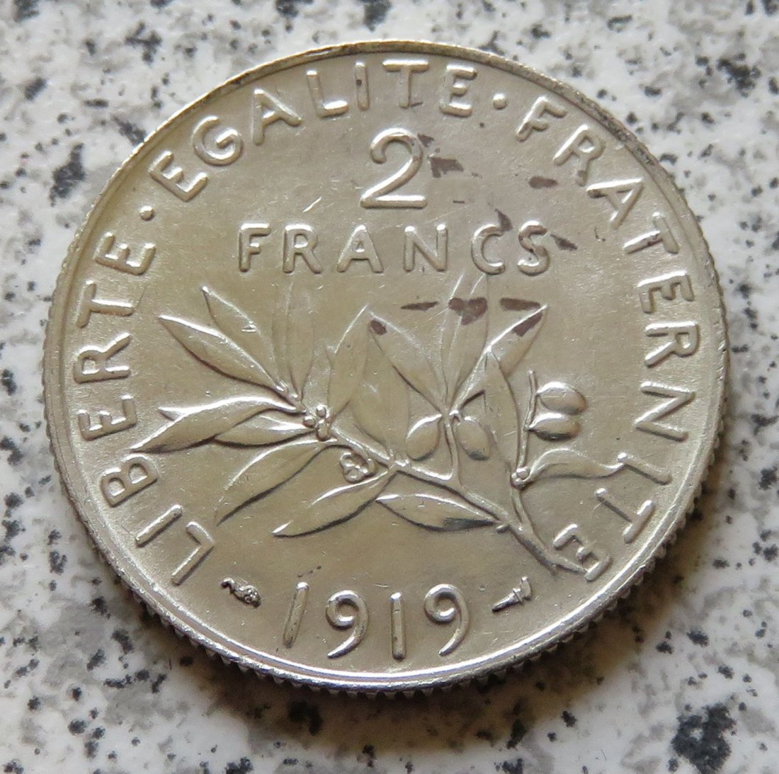  Frankreich 2 Francs 1919   