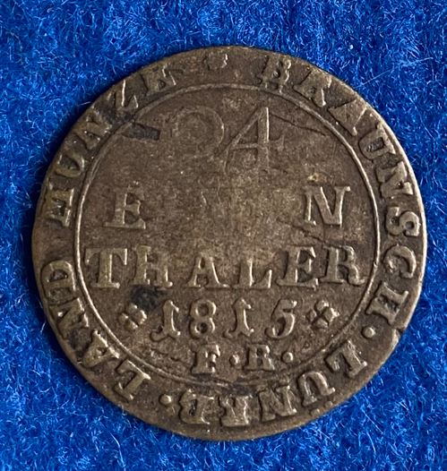  Herzogtum Braunschweig, Friedrich Wilhelm, 1815, 1/24 Taler, AKS 11, *1   