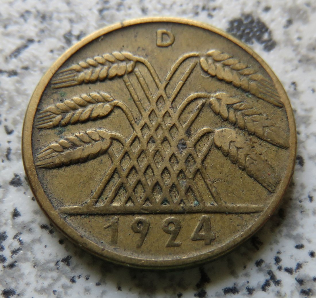  Weimarer Republik 10 Rentenpfennig 1924 D   