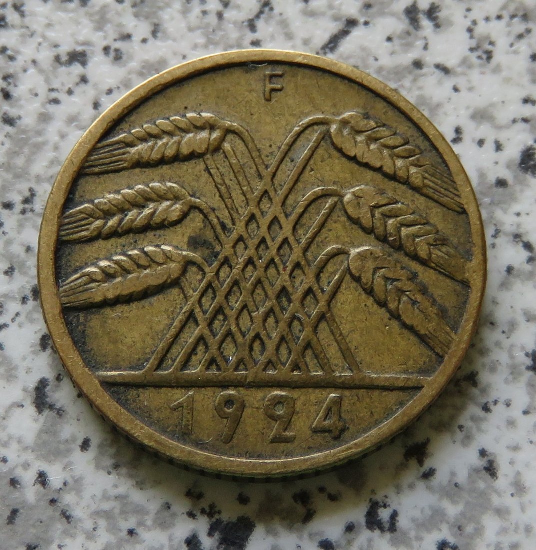  Weimarer Republik 10 Rentenpfennig 1924 F   