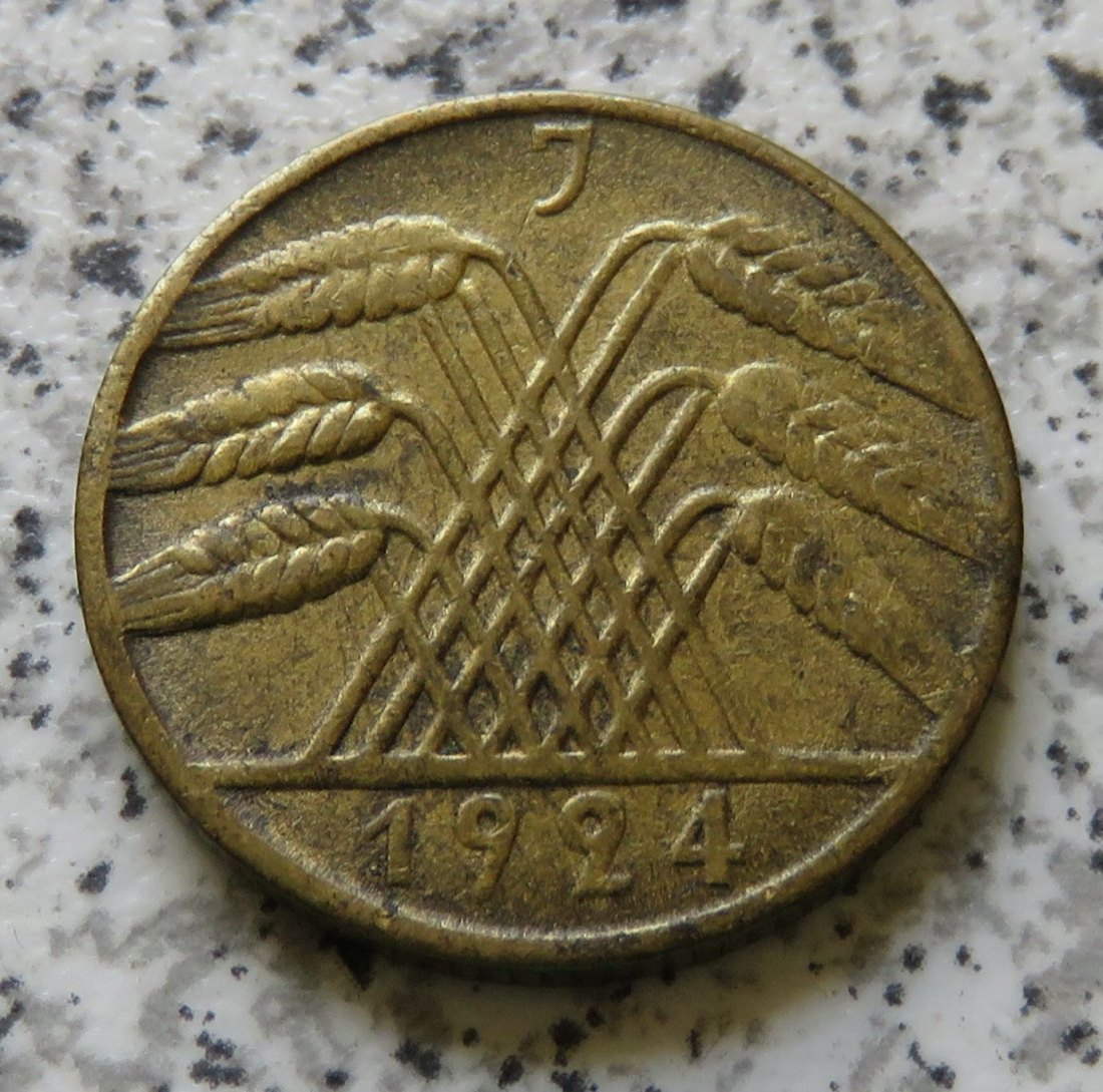  Weimarer Republik 10 Rentenpfennig 1924 J   