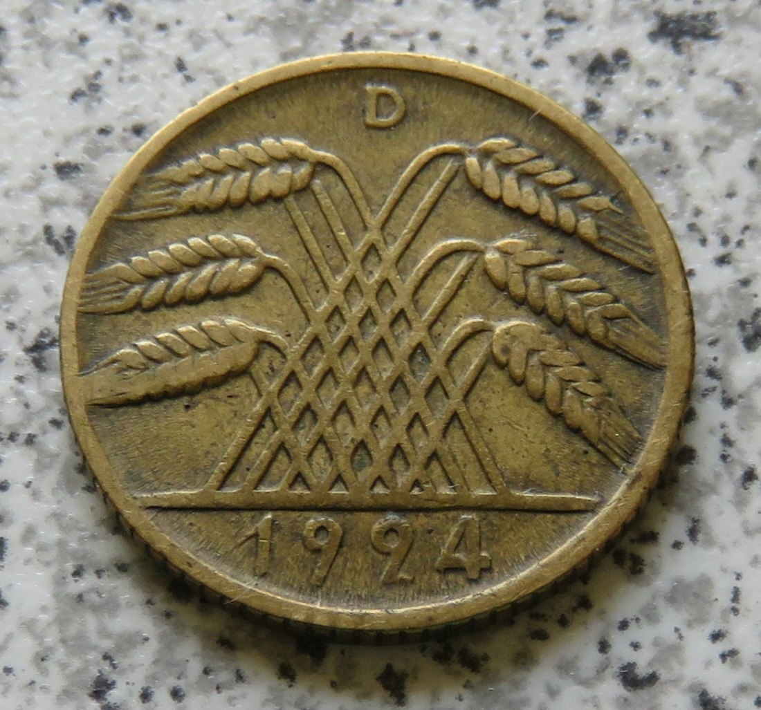  Weimarer Republik 10 Reichspfennig 1924 D   