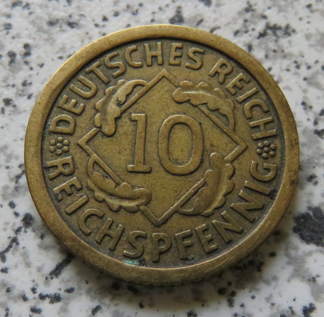  Weimarer Republik 10 Reichspfennig 1924 F   