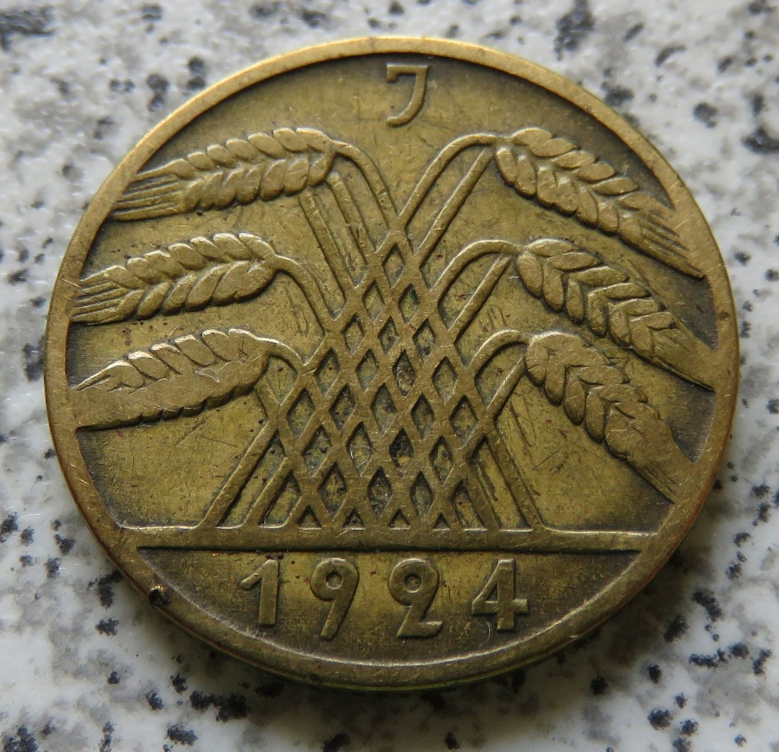  Weimarer Republik 10 Reichspfennig 1924 J   