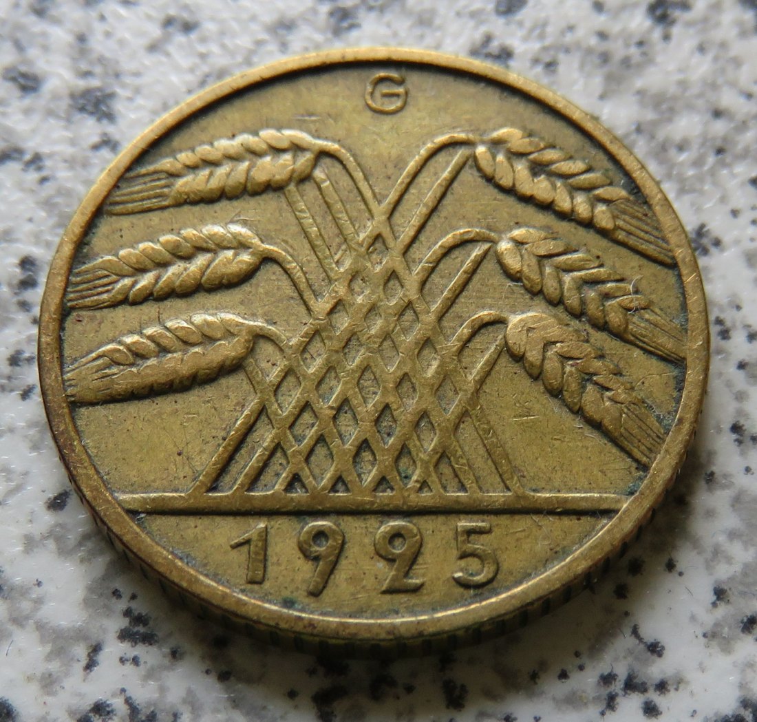  Weimarer Republik 10 Reichspfennig 1925 G   