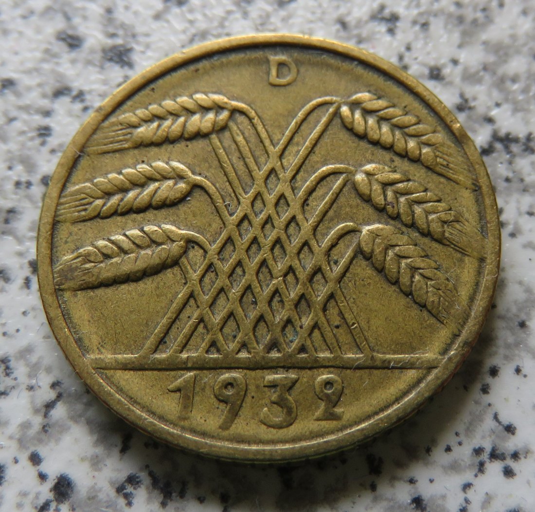  Weimarer Republik 10 Reichspfennig 1932 D   