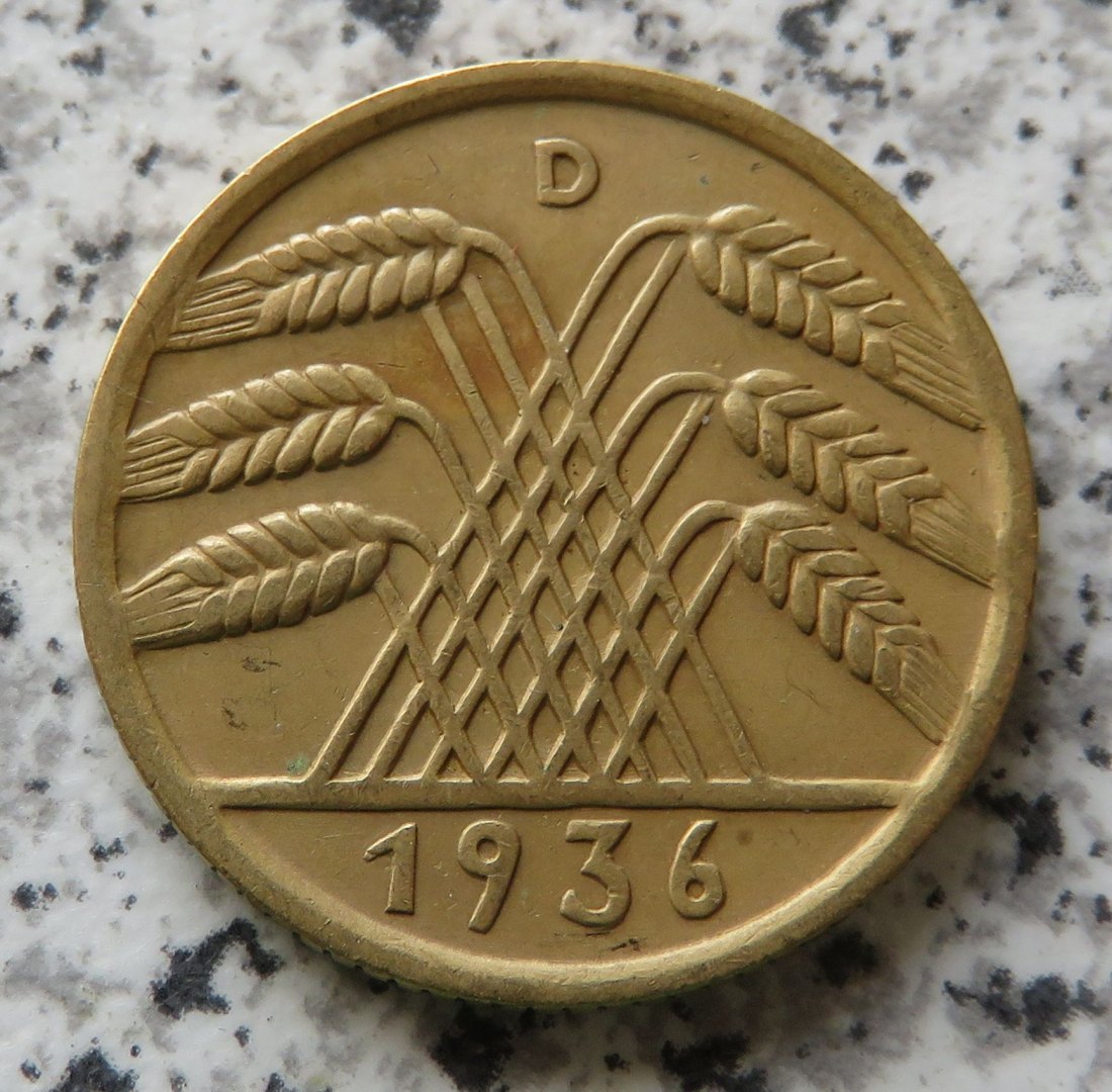  Weimarer Republik 10 Reichspfennig 1936 D   