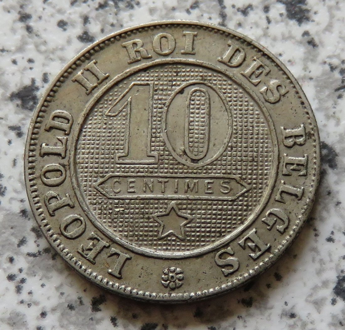  Belgien 10 Centimes 1898, französisch   