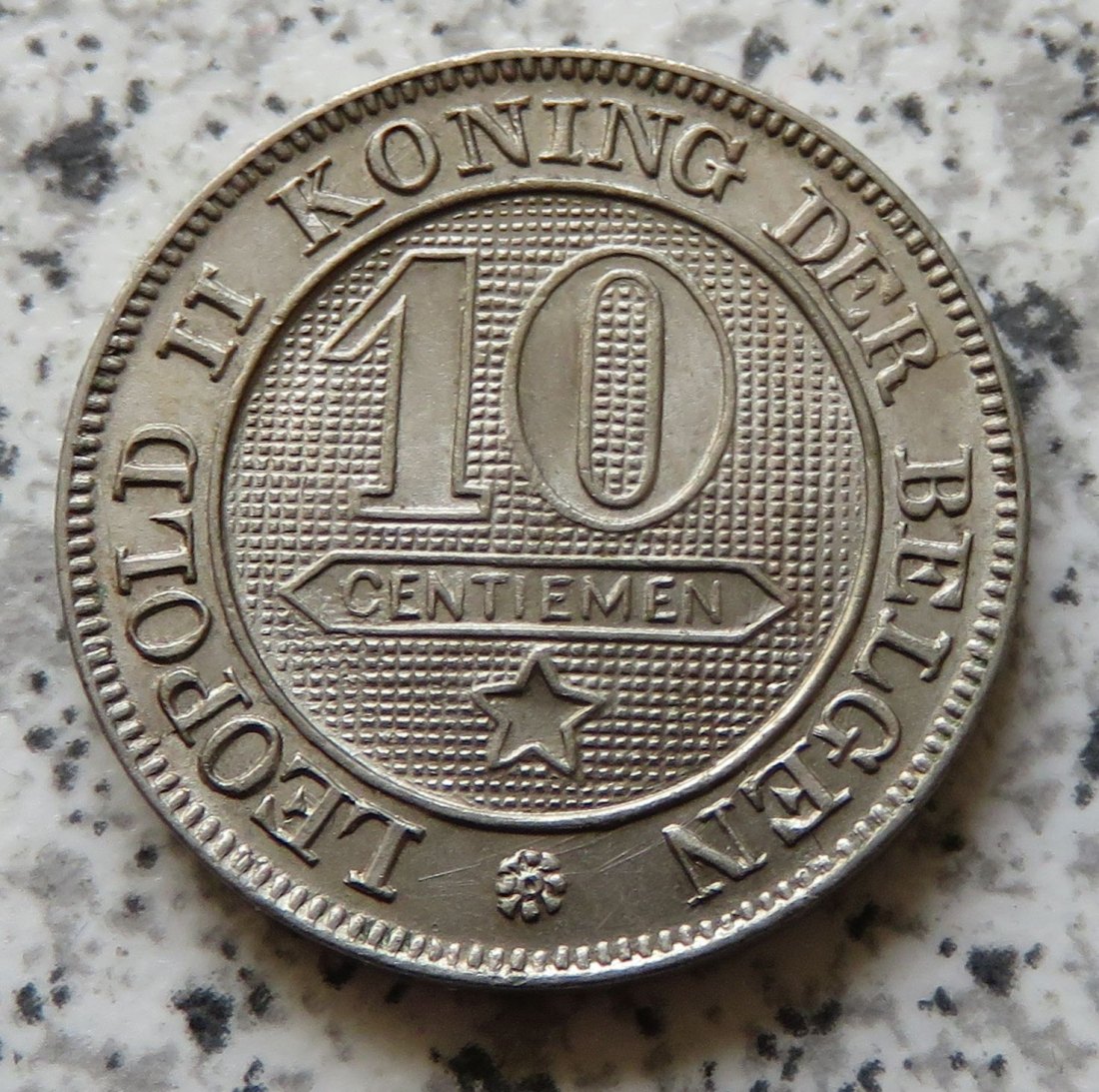  Belgien 10 Centimes 1901, flämisch, besser   