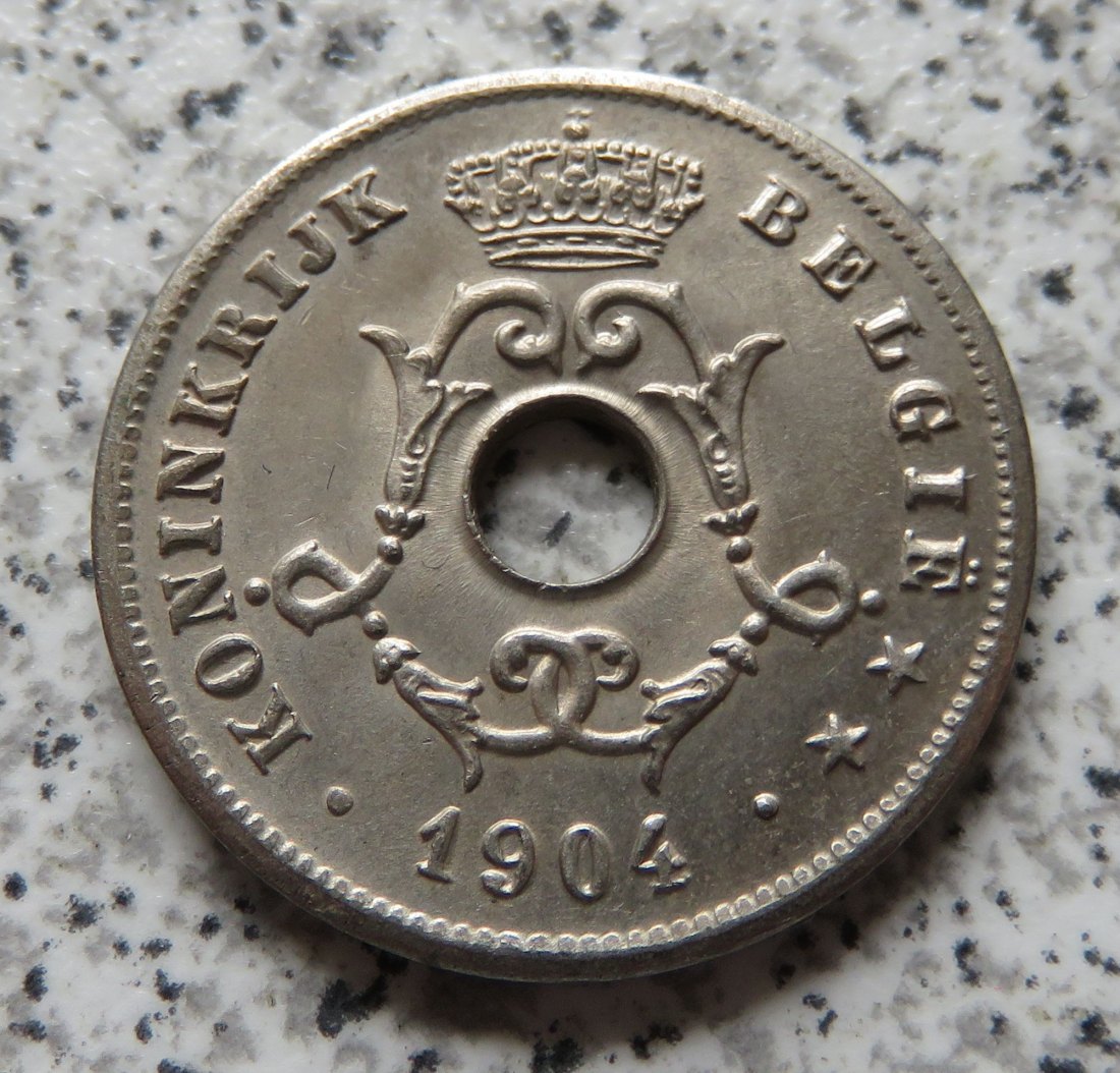  Belgien 10 Centimes 1904, flämisch, besser   