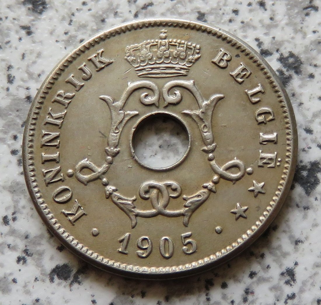  Belgien 10 Centimes 1905, flämisch, besser   