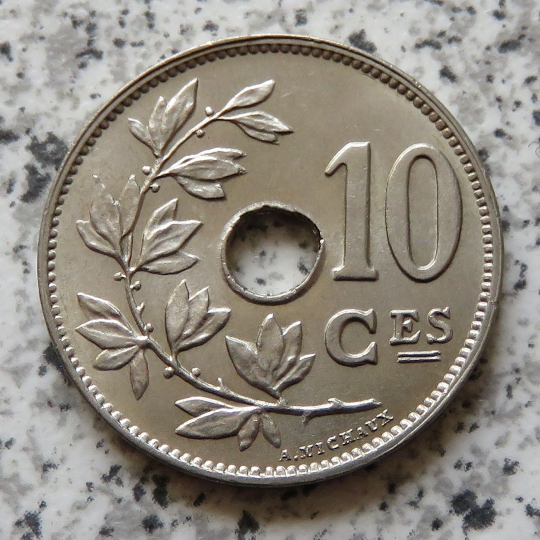  Belgien 10 Centimes 1927, französisch   