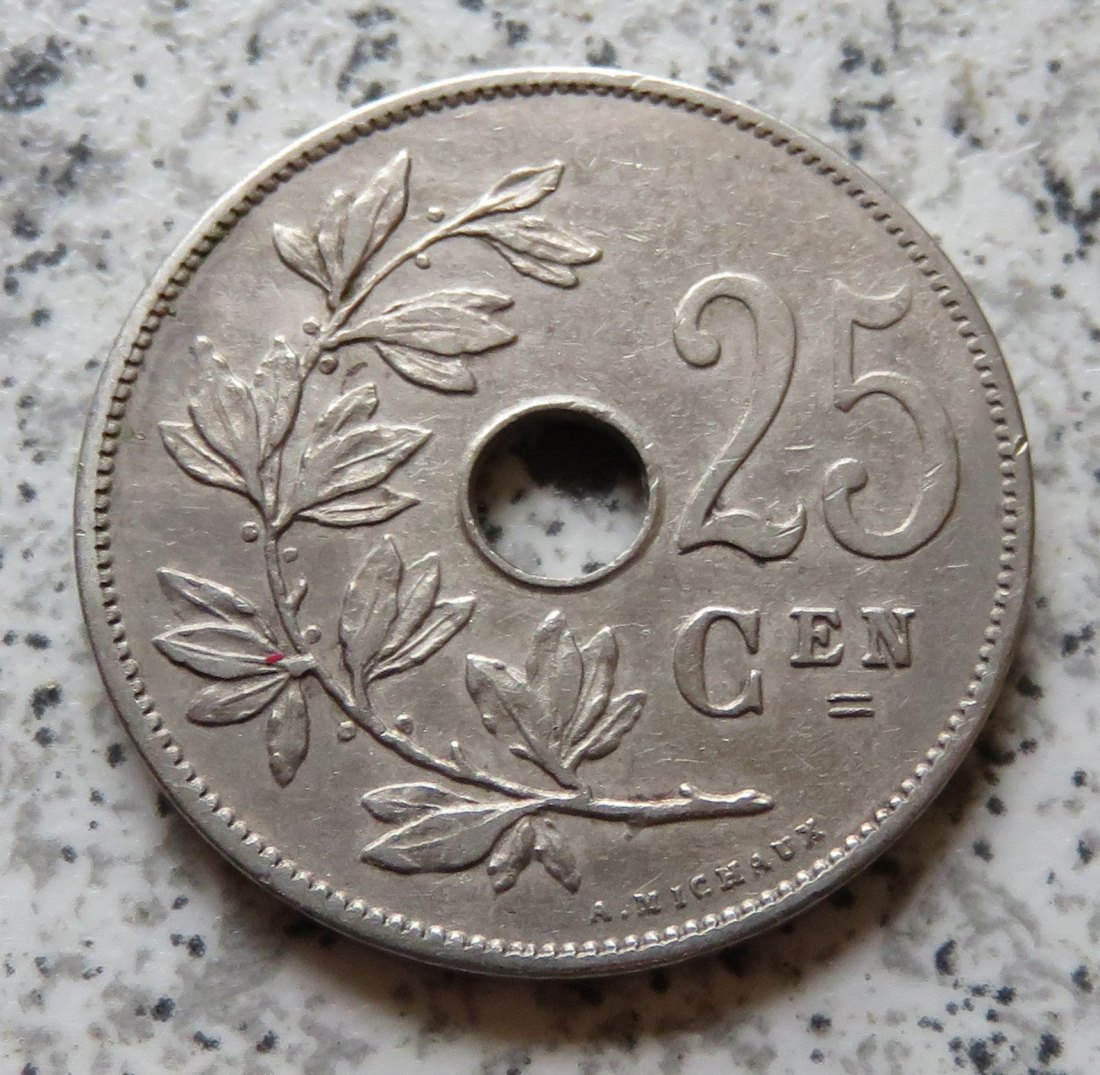  Belgien 25 Centimes 1908, flämisch   